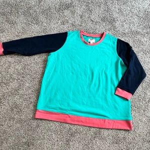 Lands End Color Block Crewneck Sweatshirt
